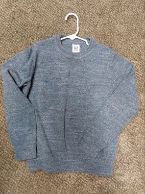 GAP Heathered Blue Crewneck Sweater